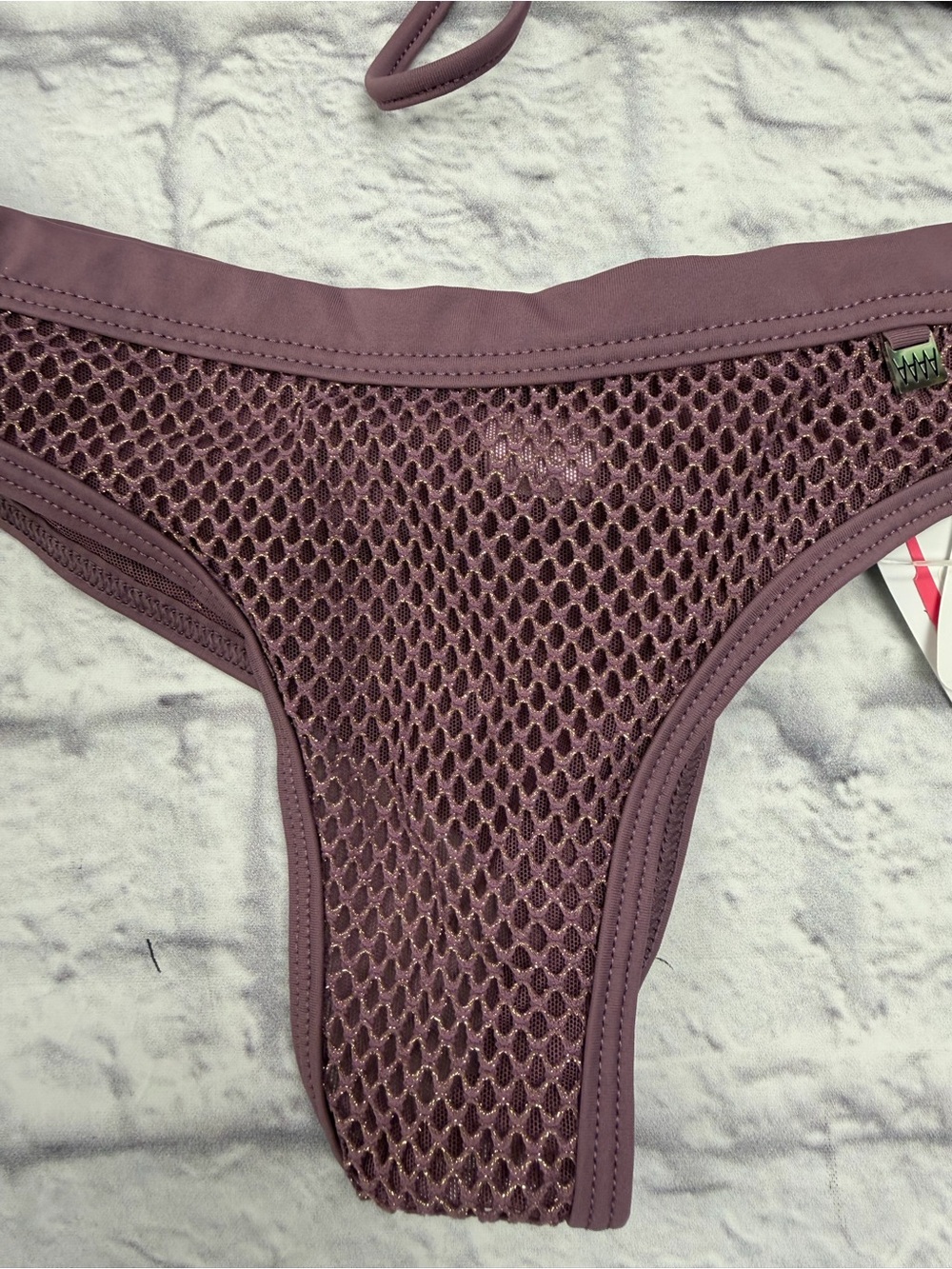 Wicked Weasel RARE Retired Dirty Mauve Crop Bikini Top Cheeky Bottom NWT's Sz S - Picture 11 of 16
